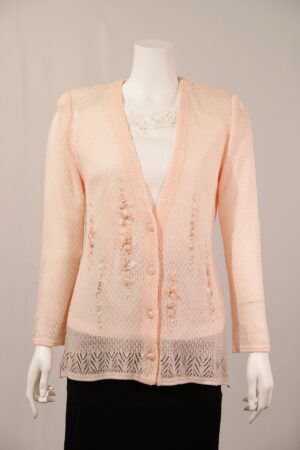 Ｖあき刺しゅうカーディガン