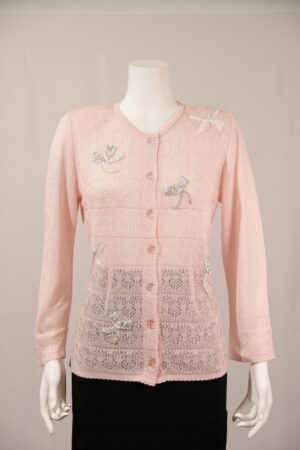 リボン刺しゅうカーディガン