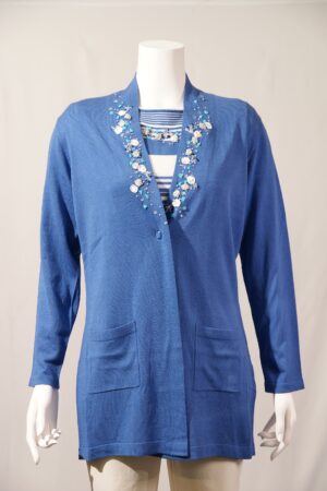 刺しゅうロングカーディガン