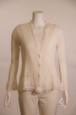 綿麻リブカーディガン