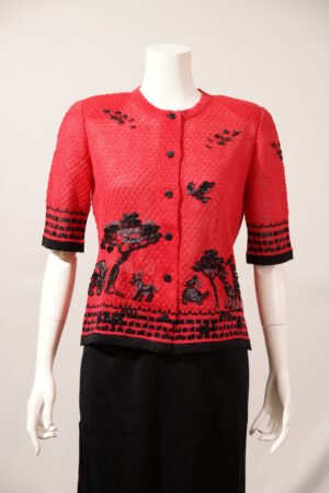 動物モチーフ刺しゅうカーディガン