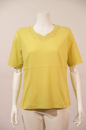 抗菌綿 ハートネックカットソー