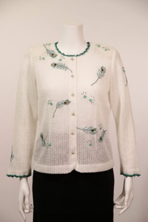 クジャク刺しゅうカーディガン