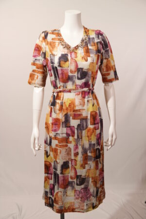 リネンプリントカットソーワンピース